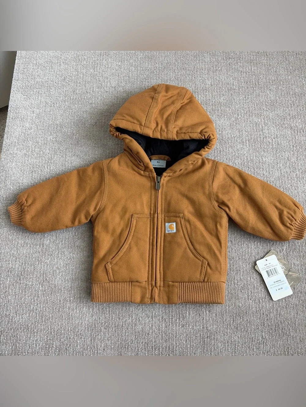 Carhartt Babies Sz 6 Months Full-Zip Insulated Hooded Canvas Jacket - Picture 1 of 7